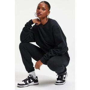 GOOD AMERICAN BOYFRIEND women black SWEATSHIRT SIZE 2/ US M